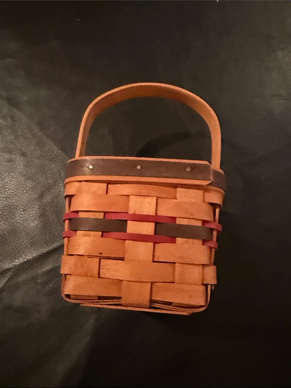 Longaberger Red and Natural Handwoven Inaugural Basket